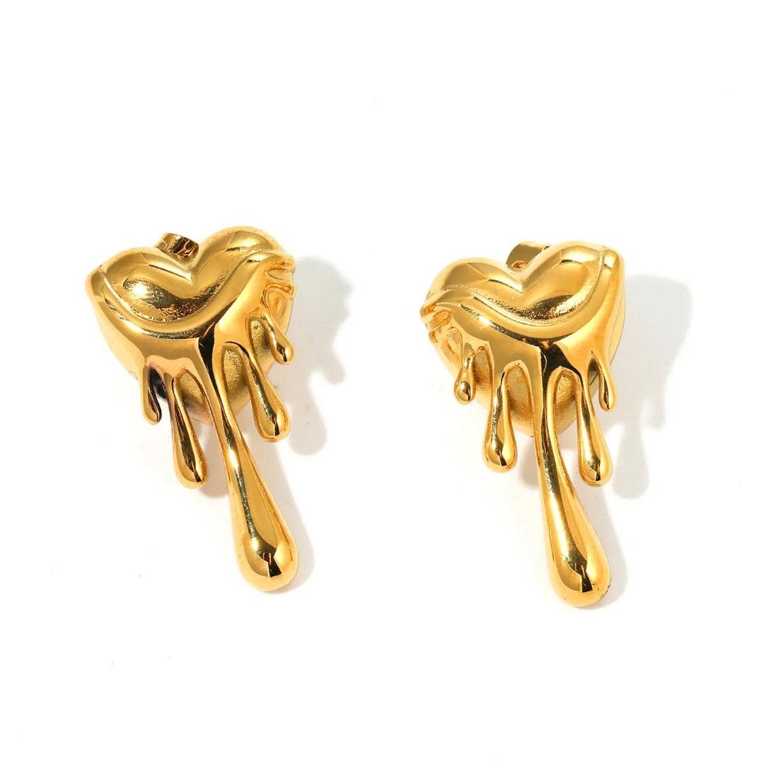 Golden Heart Earrings