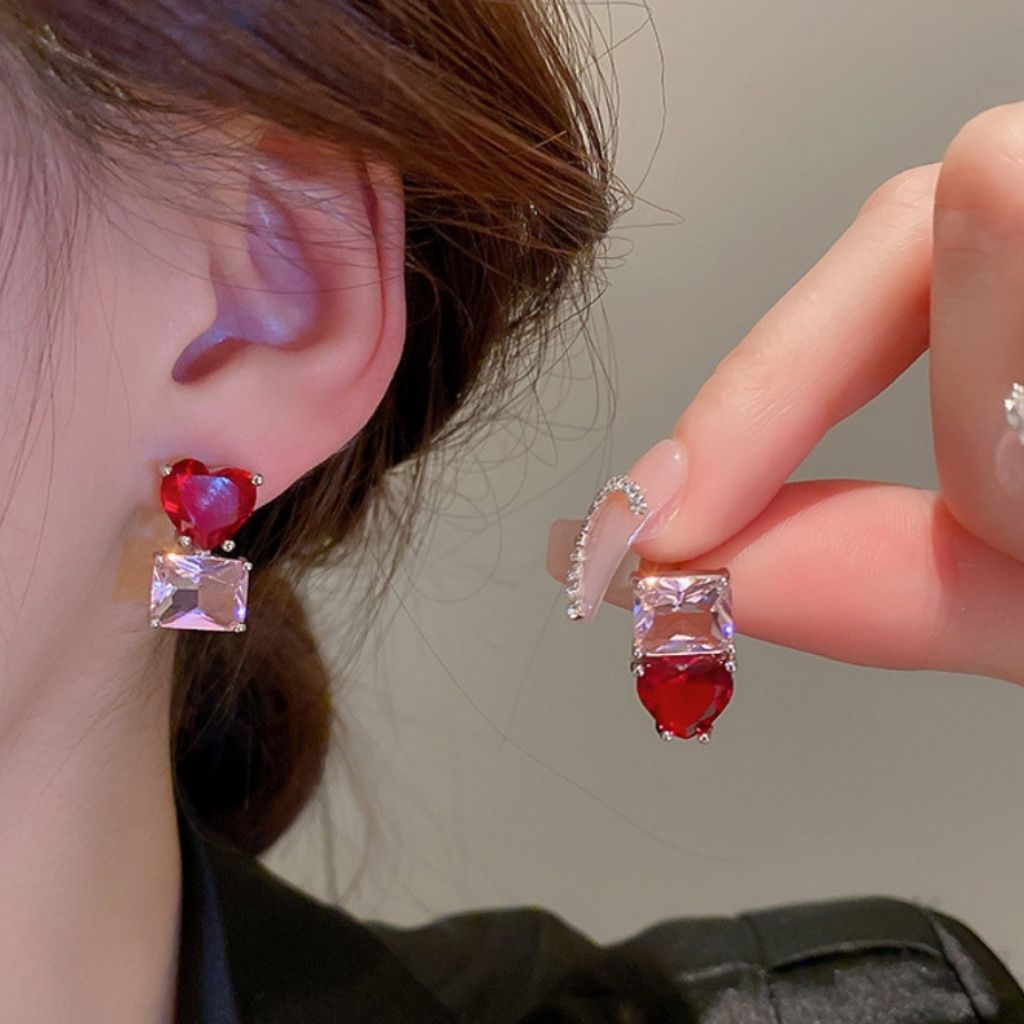 Scarlet Blood Gem Earrings