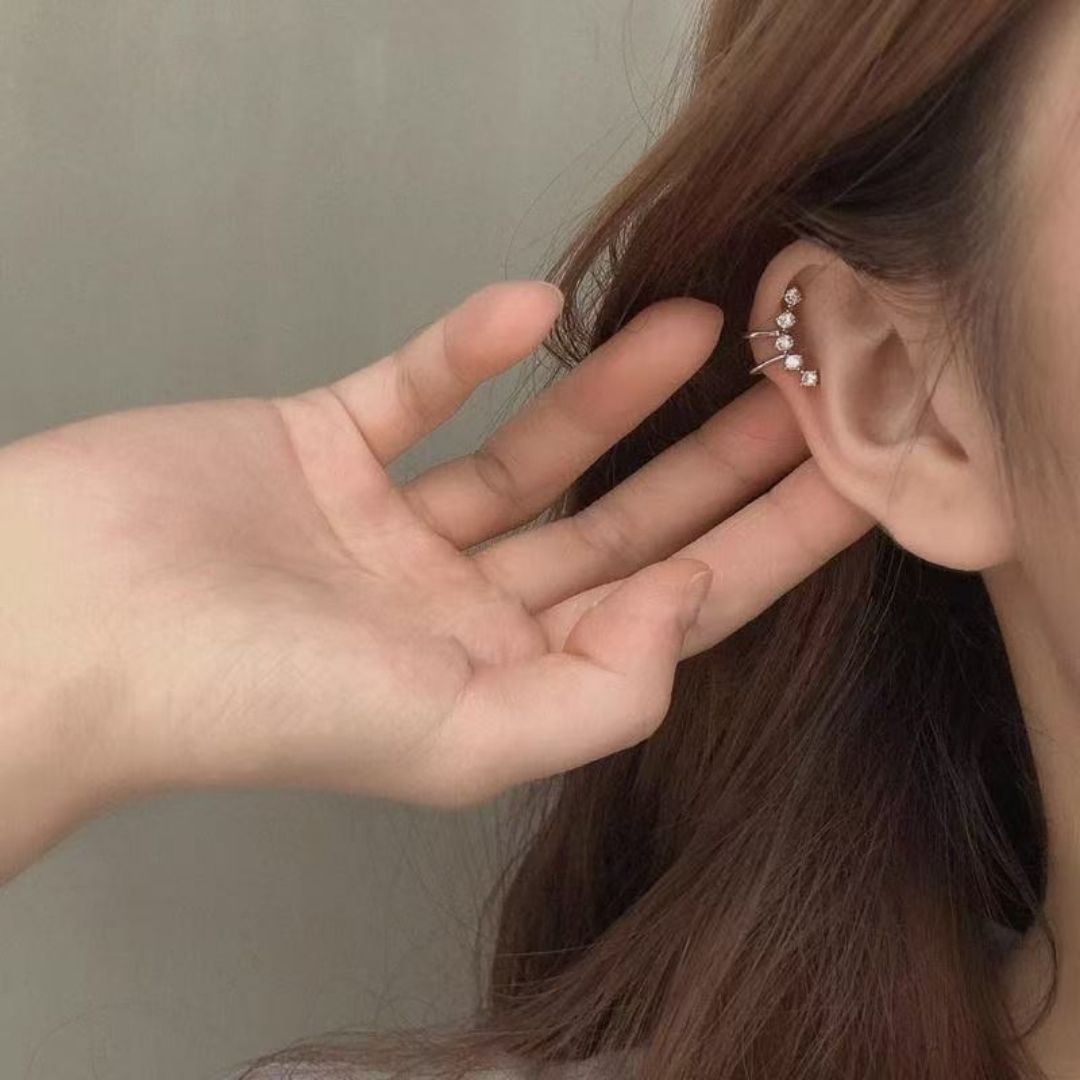 Celestial Curve Cuff Earrings