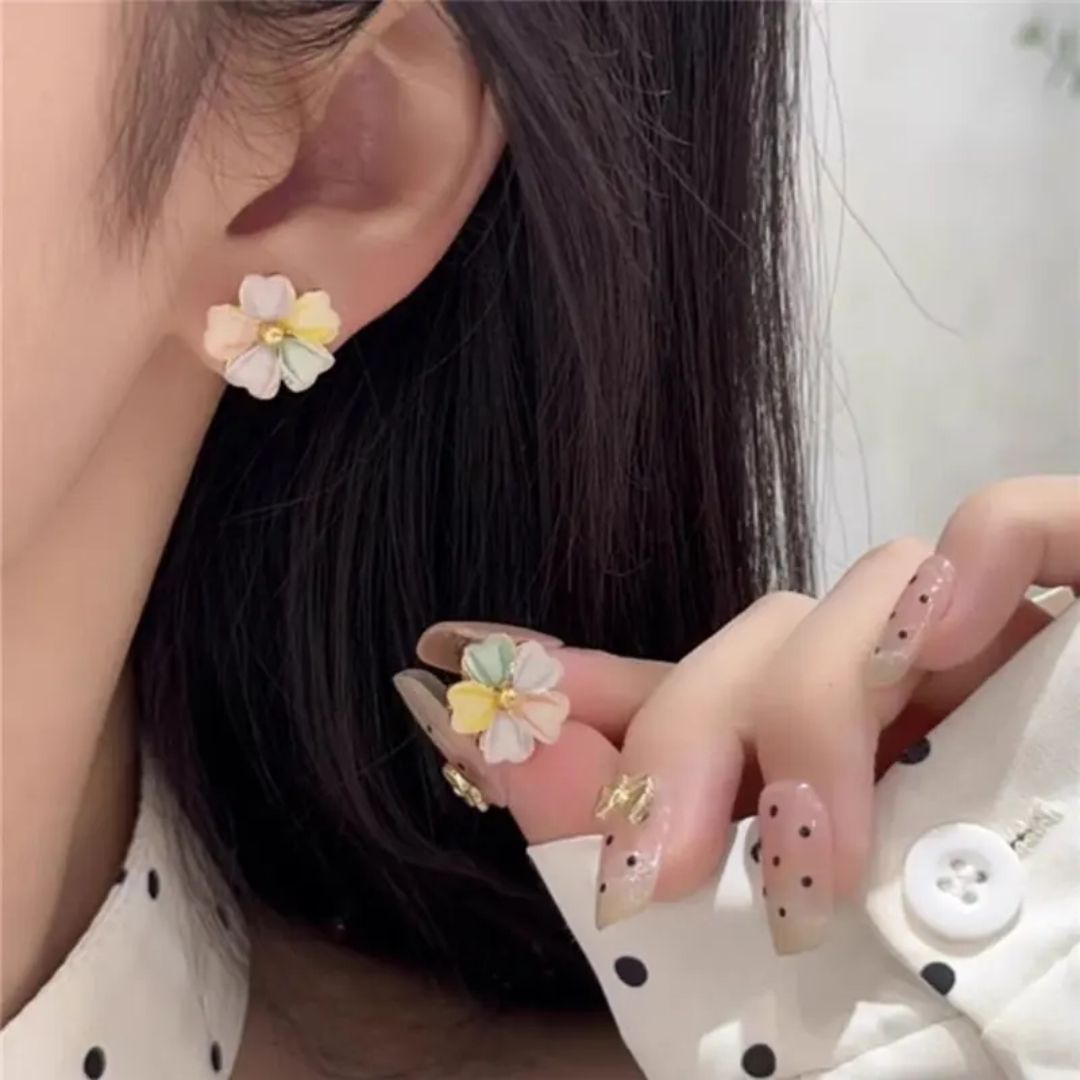 Iridescent Petals Studs Earrings