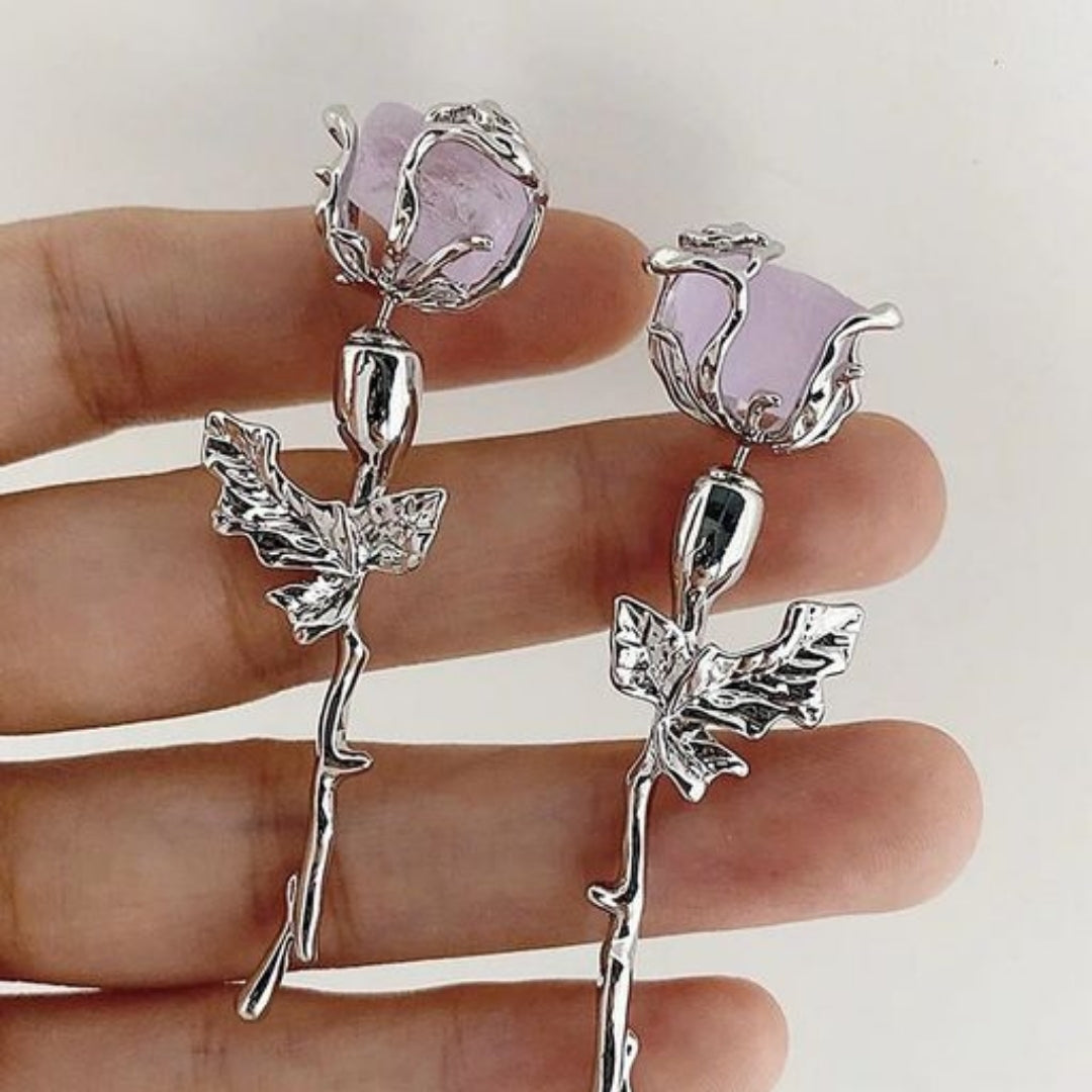 Thorned Rose Drop Earrings
