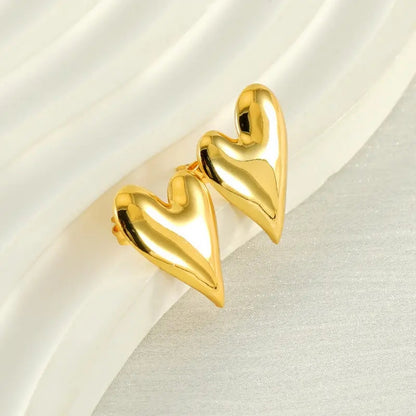 Golden Heart Stud  Earrings