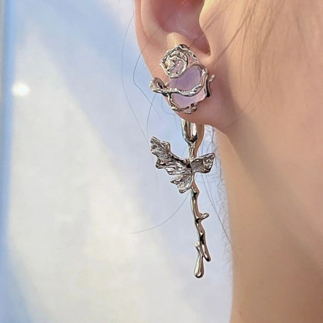 Thorned Rose Drop Earrings