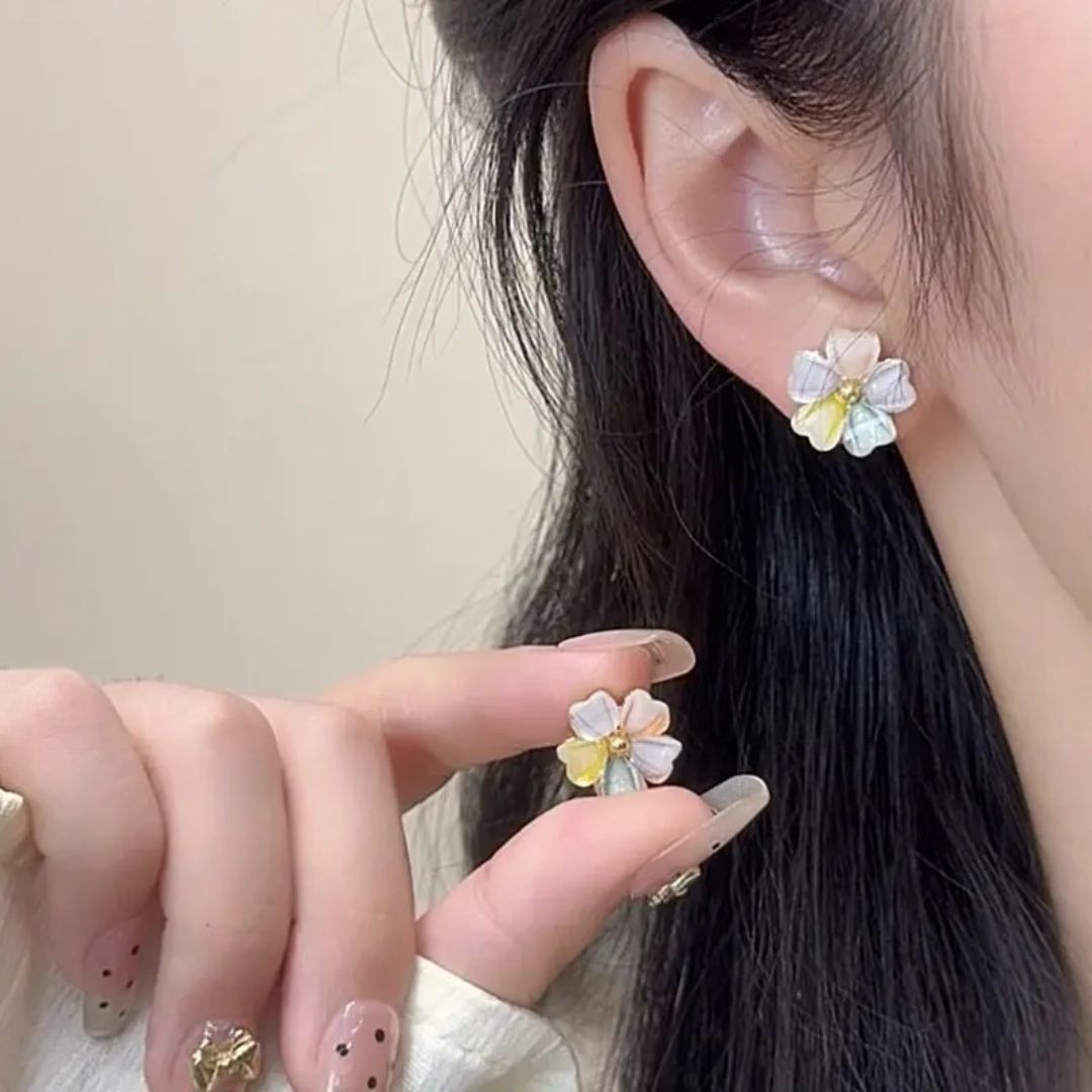 Iridescent Petals Studs Earrings