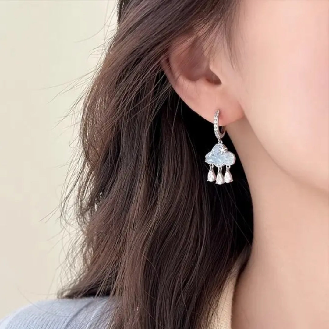 Sky Droplet Dangles Earring