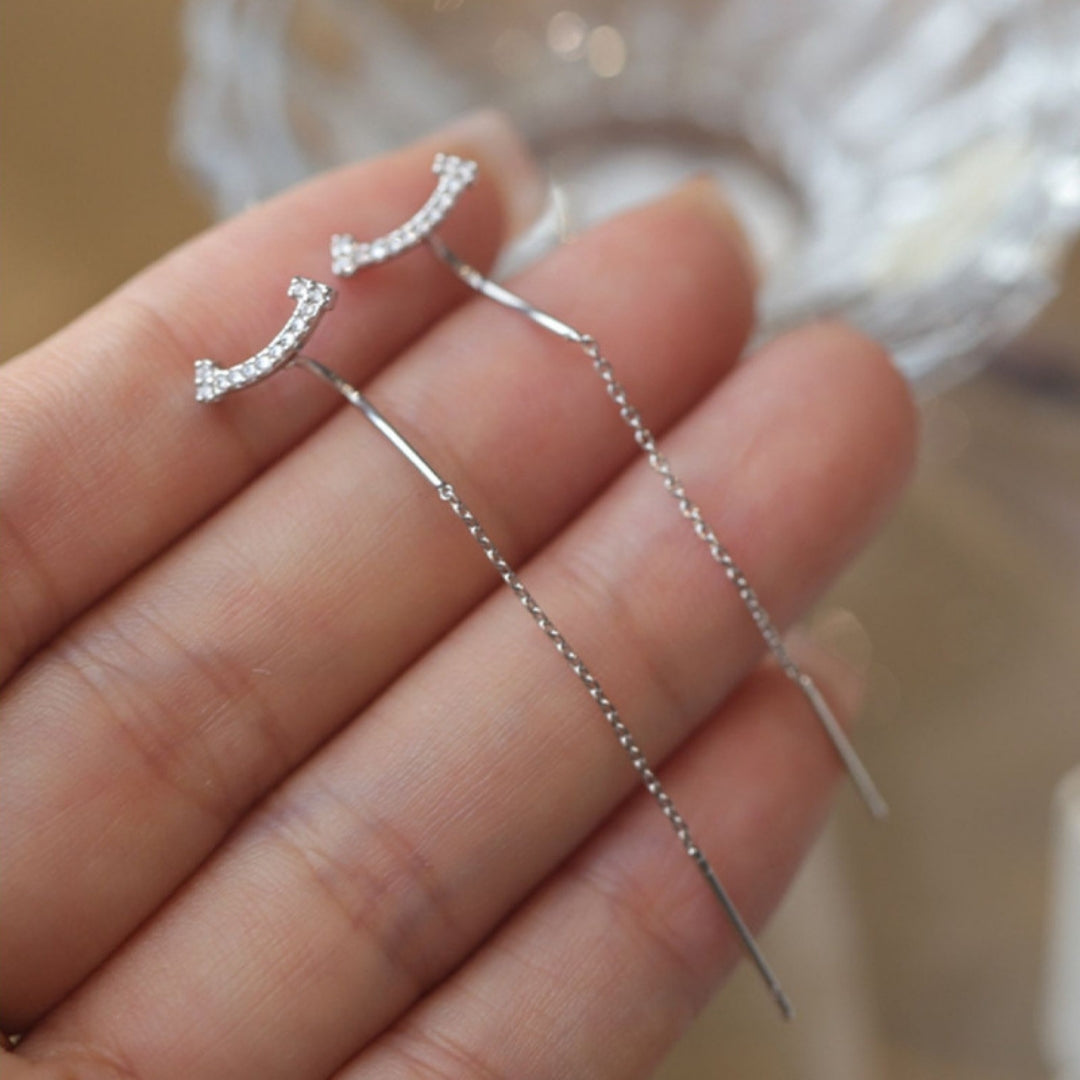 Silver Streamline Threaders Earrings