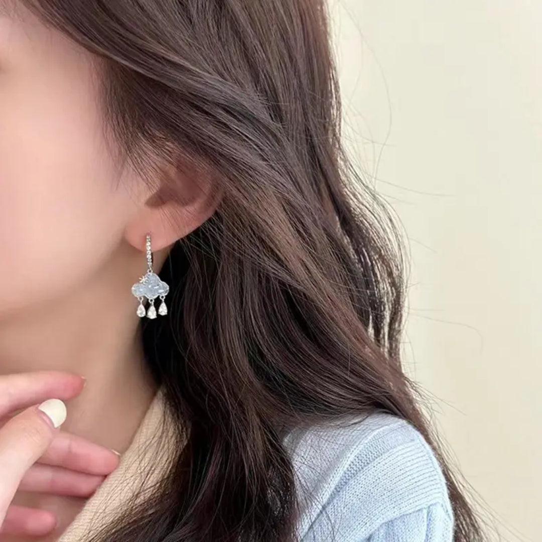 Sky Droplet Dangles Earring