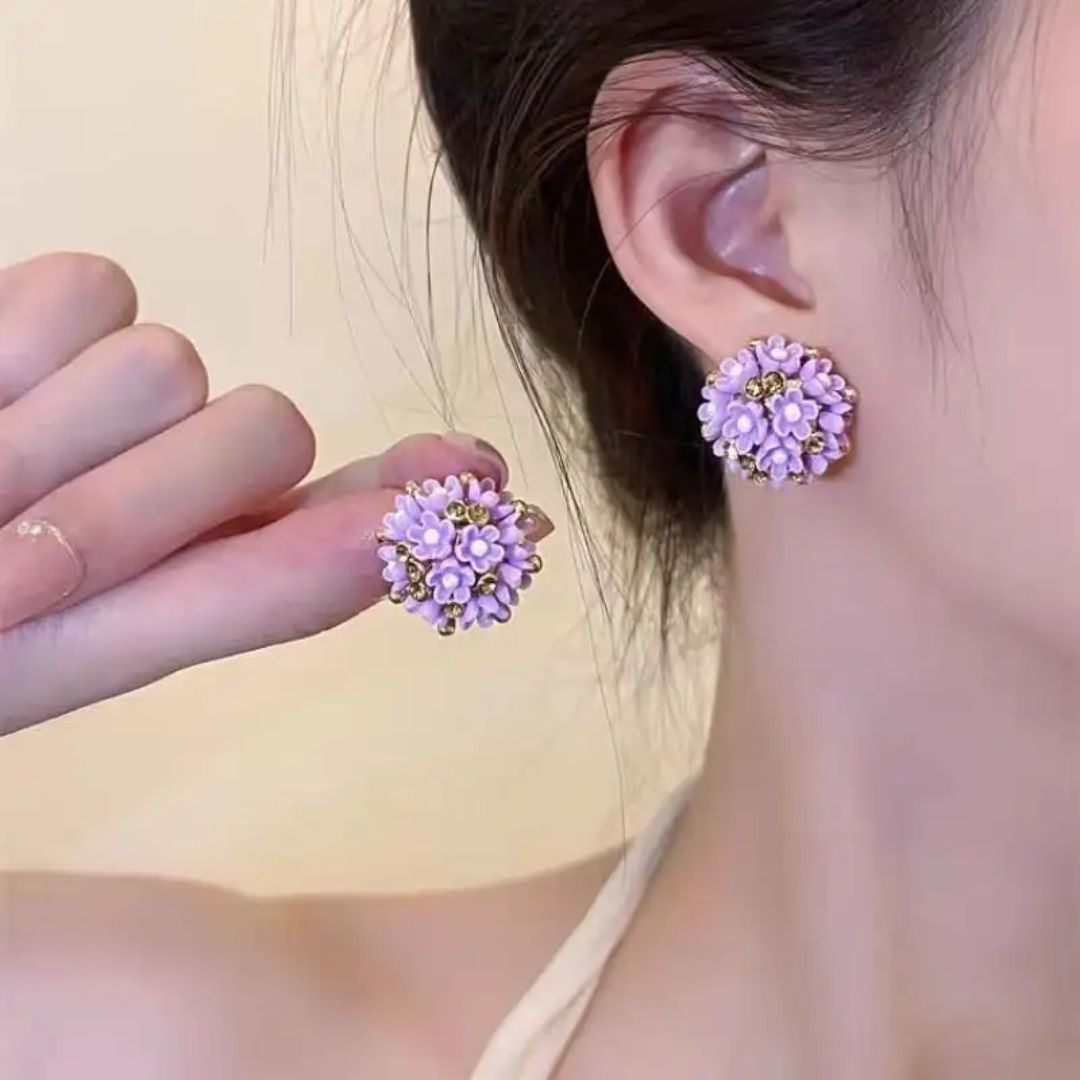 Bloomy Whirly Hoops Earrings