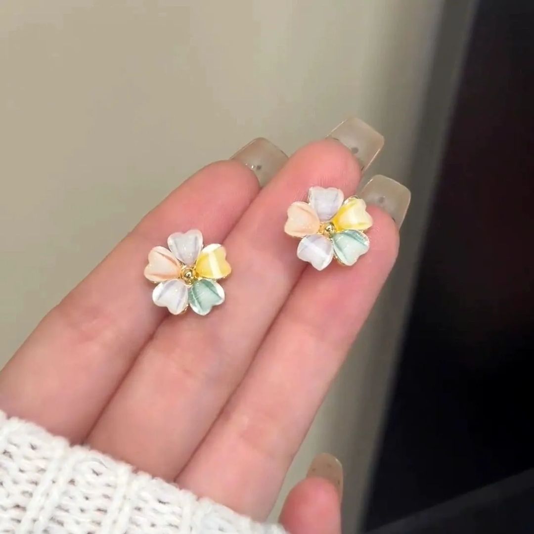 Iridescent Petals Studs Earrings