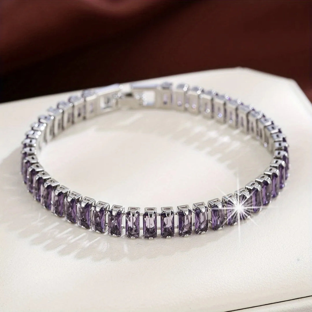 Emerald Cut Violet Radiance Bracelet