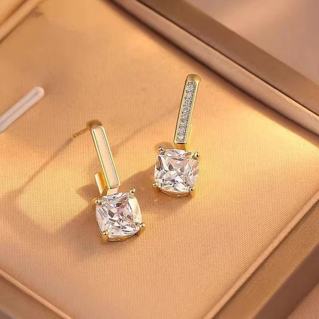 Crystal Frame Hoops Earring