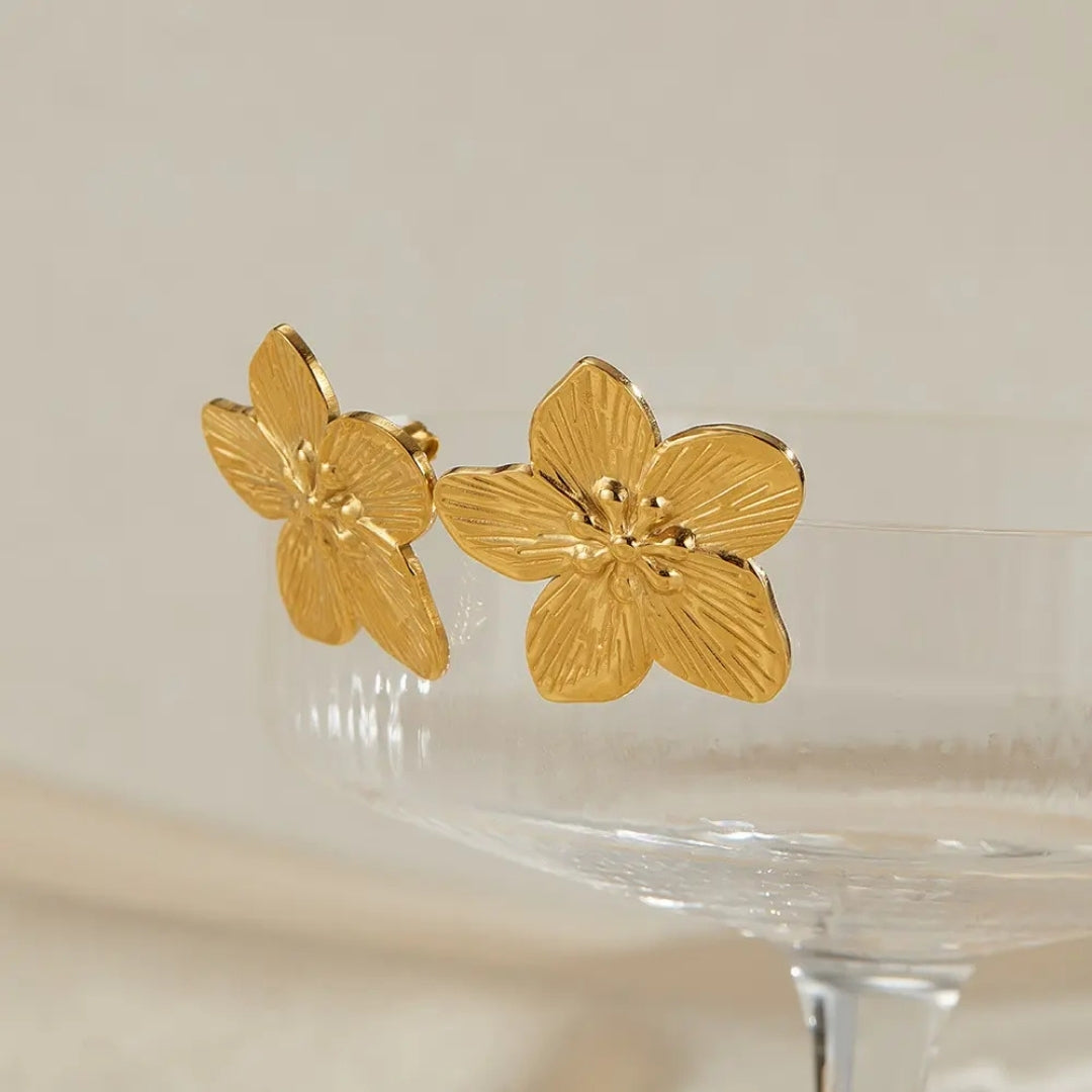 Golden Flower Earrings