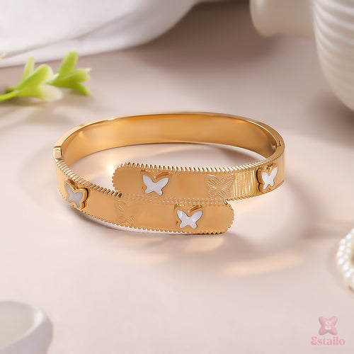 Golden Butterfly Bangle Bracelet