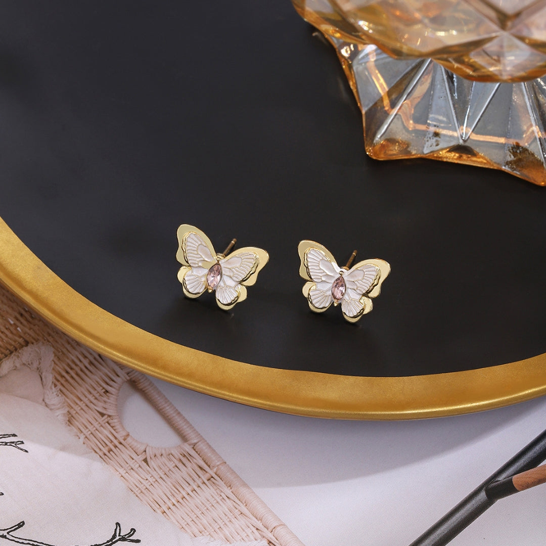 Golden Flutter Studs Earring