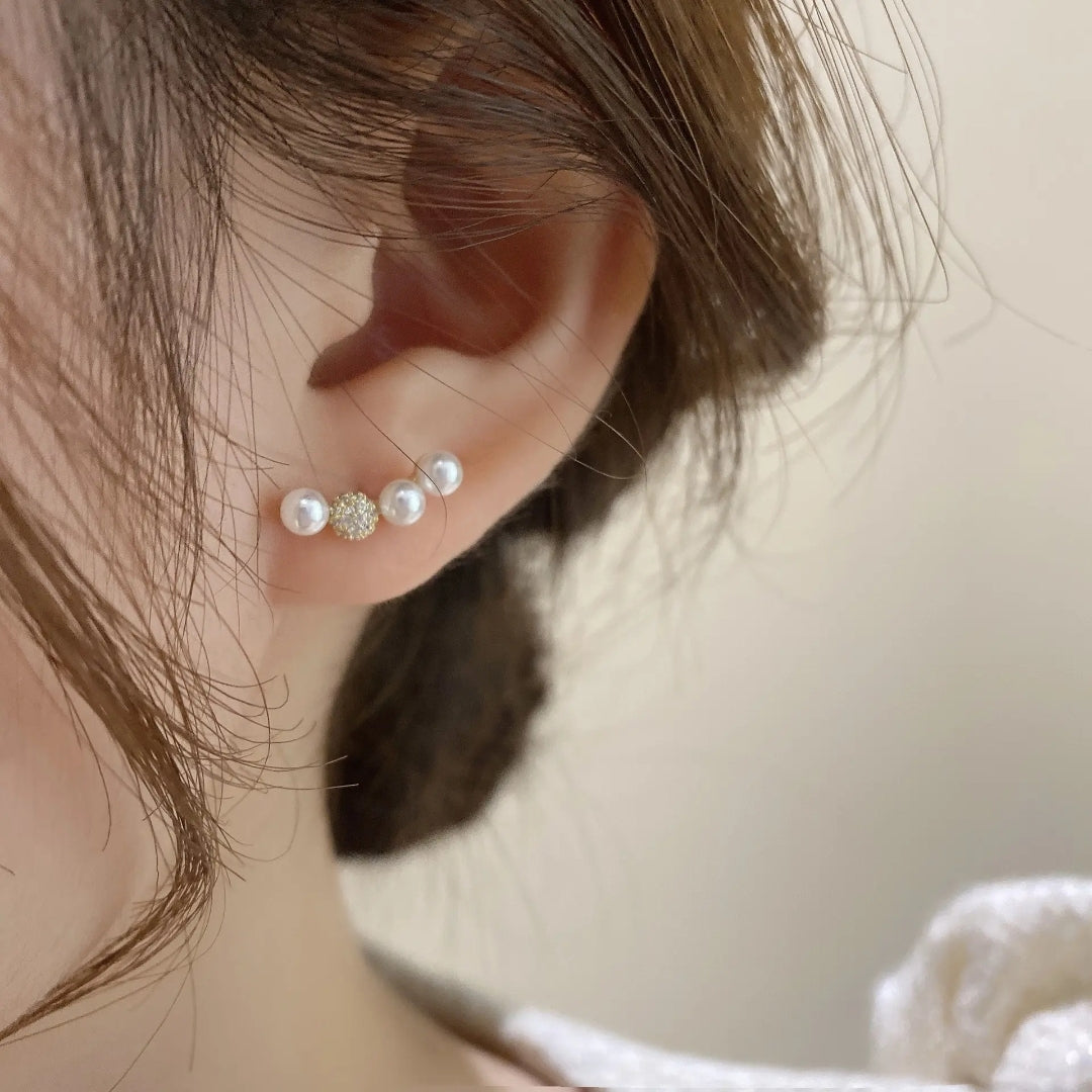 Pearl Bloom Climbers Earrings