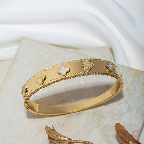 Elegant Clover Cuff Bracelet