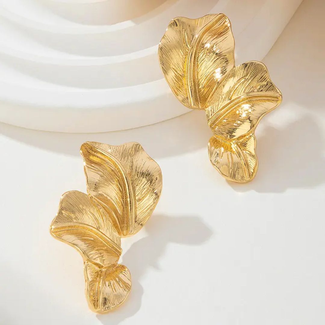 Golden Foliage Earring