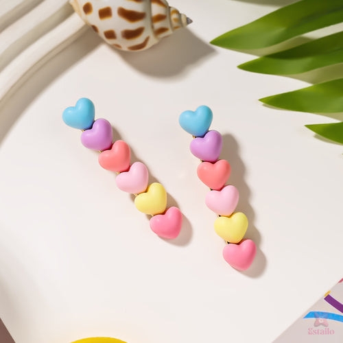 Candy Color Heart Hair Pins