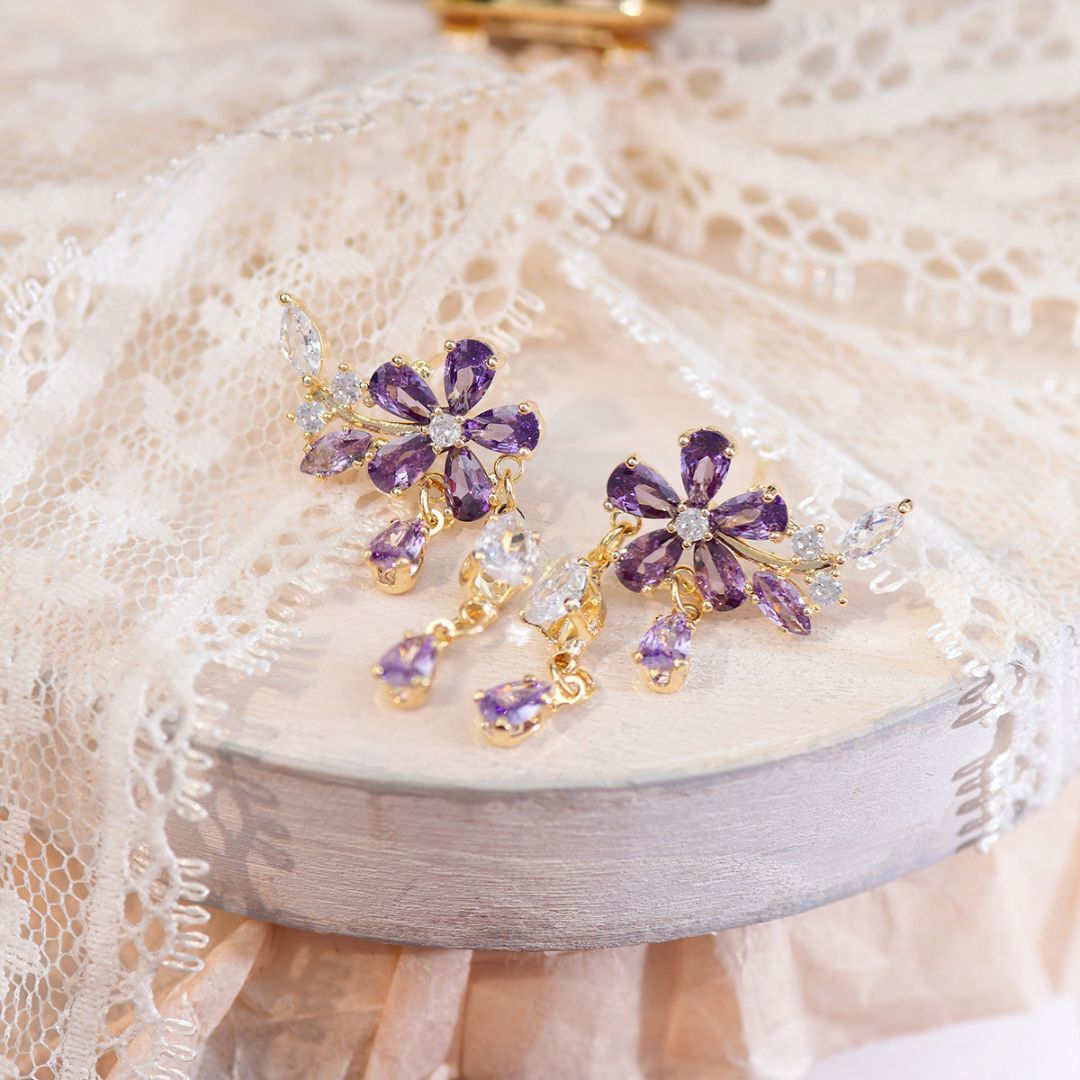 Regal Orchid Zircon Earrings