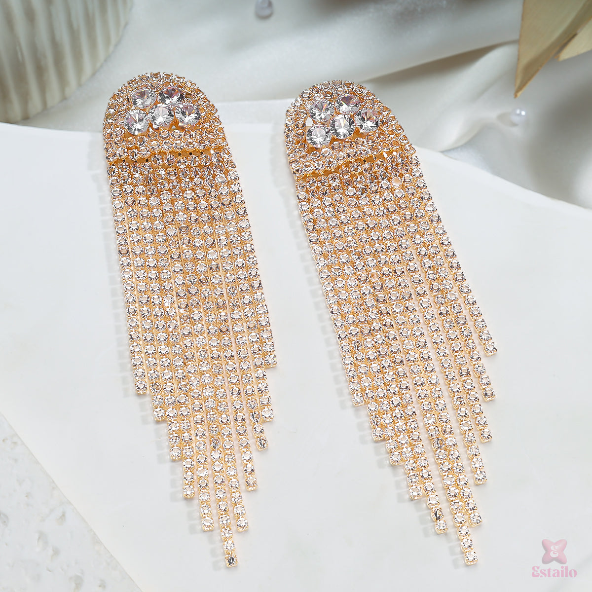 Rhinestone Waterfall Earrings