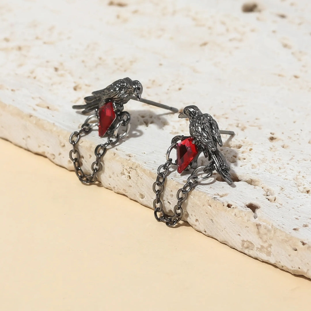 Obsidian Wings Earrings