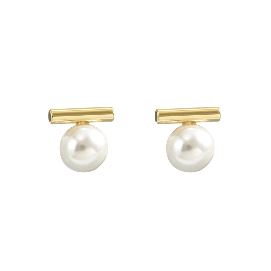 Minimalist Pearl Bar Earrings