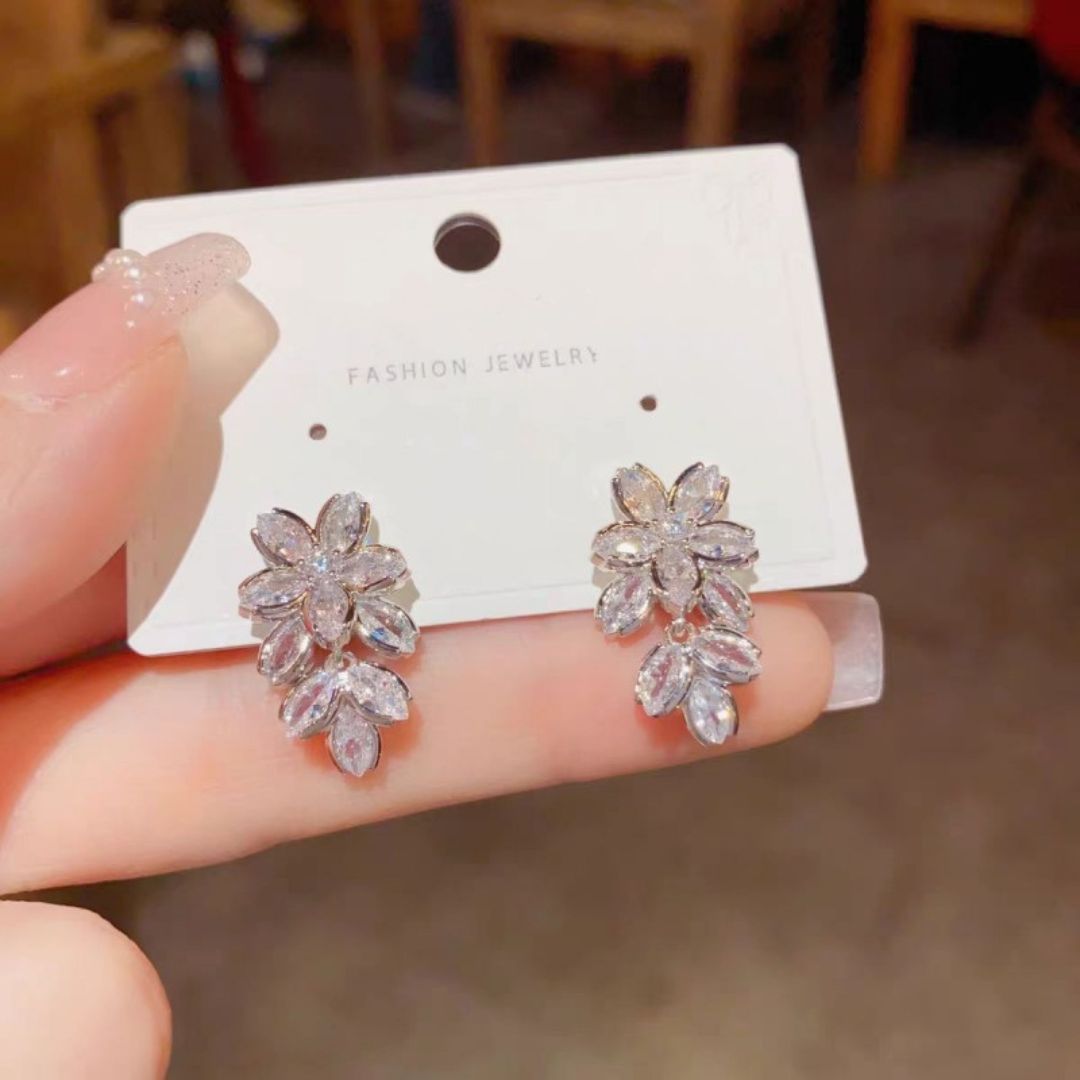Crystal Bloom Drops Earrings
