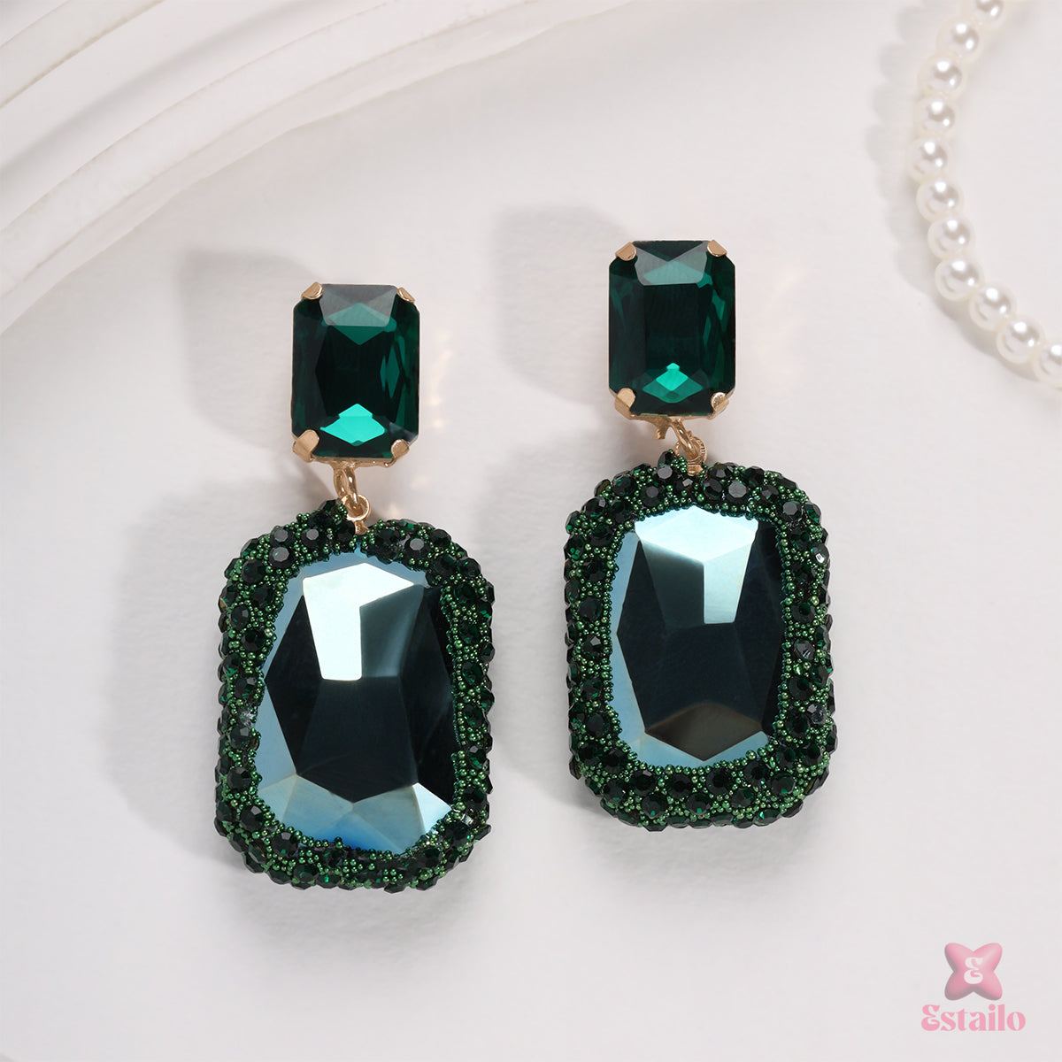 Crystal-embellished drop earrings