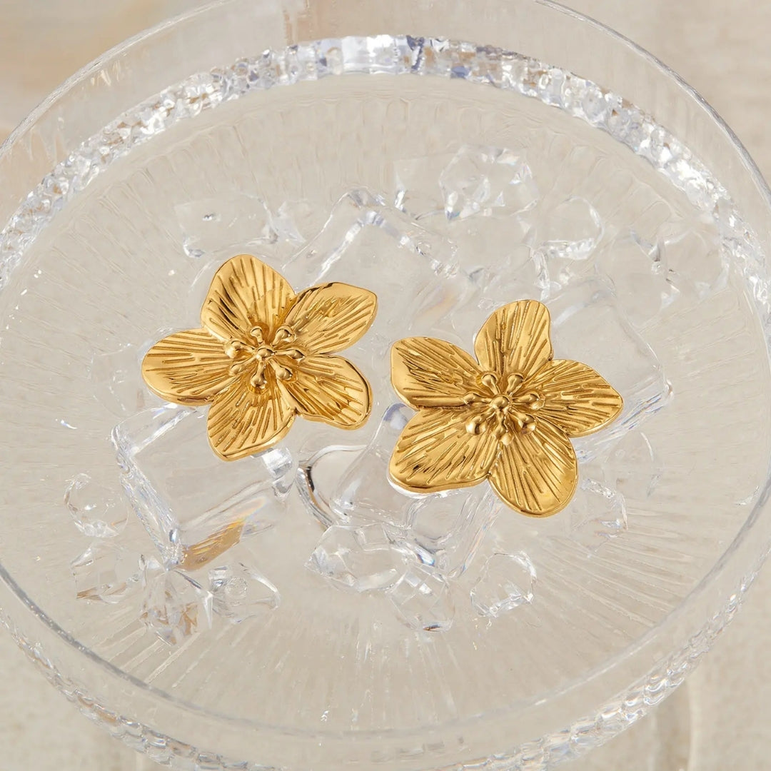 Golden Flower Earrings