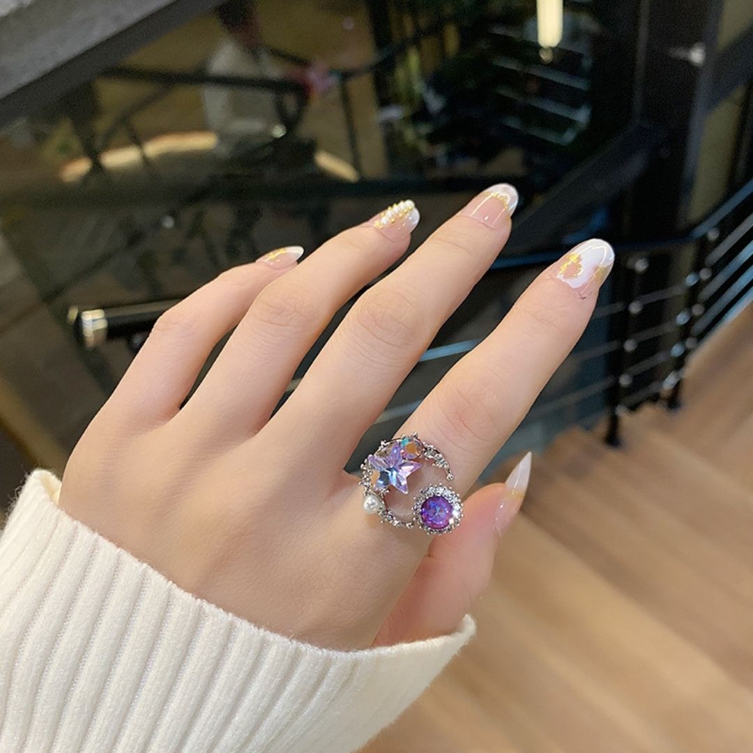 Moonlit Blossom Ring