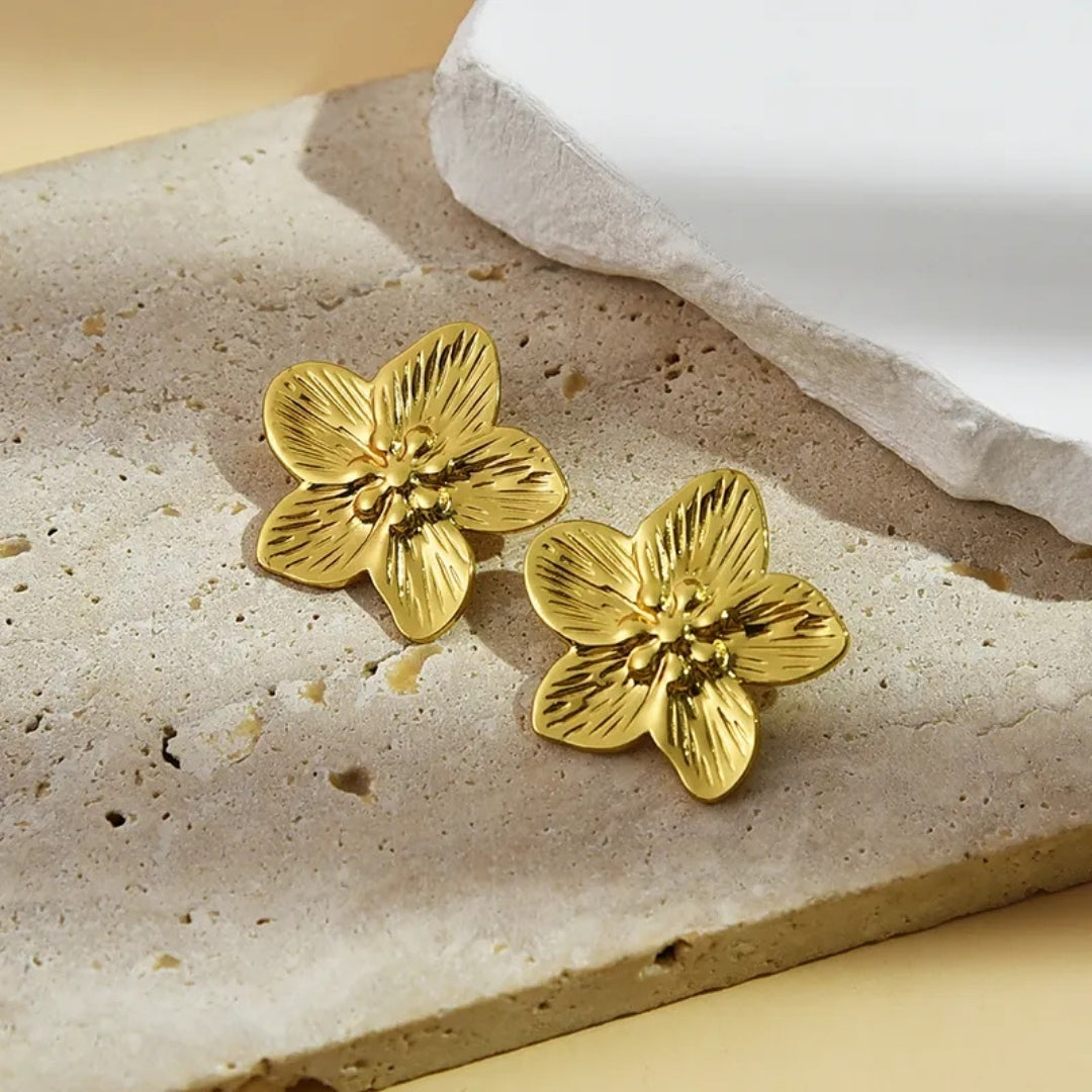 Golden Flower Earrings