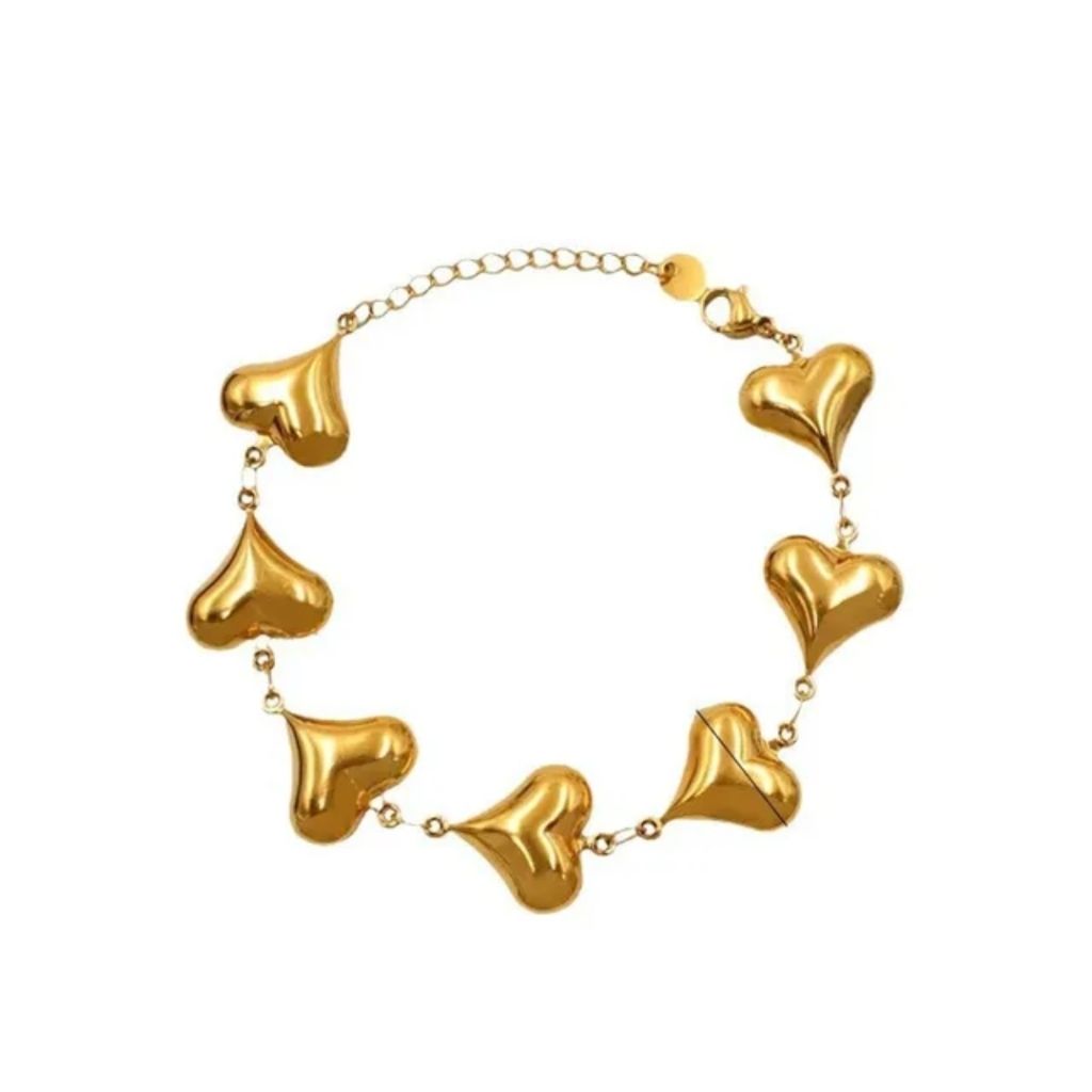 Golden Hearts Link Bracelet