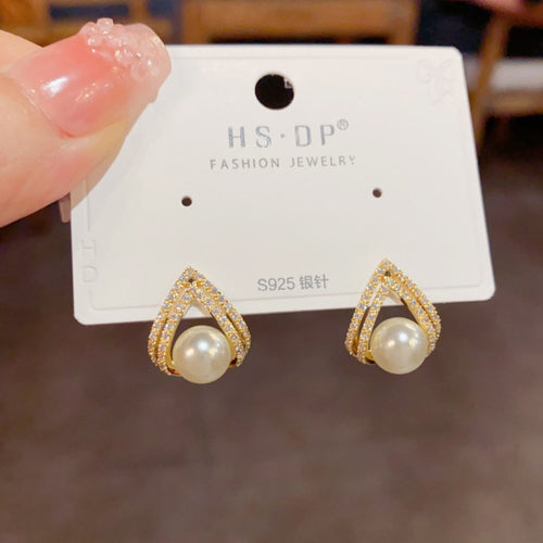 Pearl Teardrop Sparkle Earrings