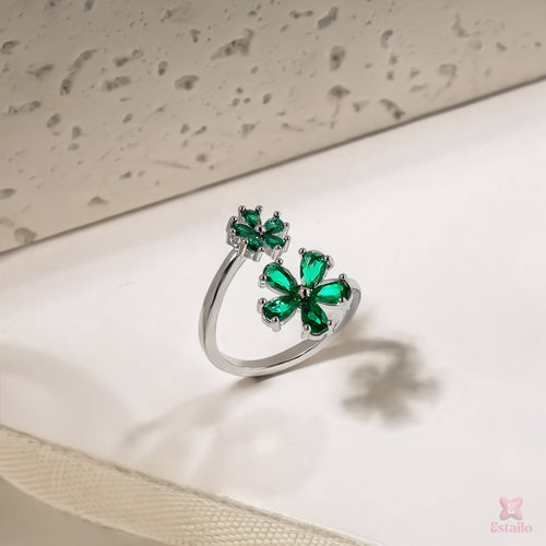 Emerald Blossom Ring