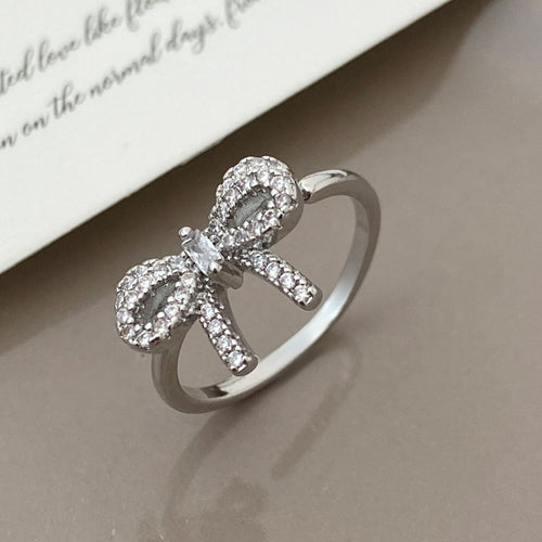 Silver Bow Knot Ring