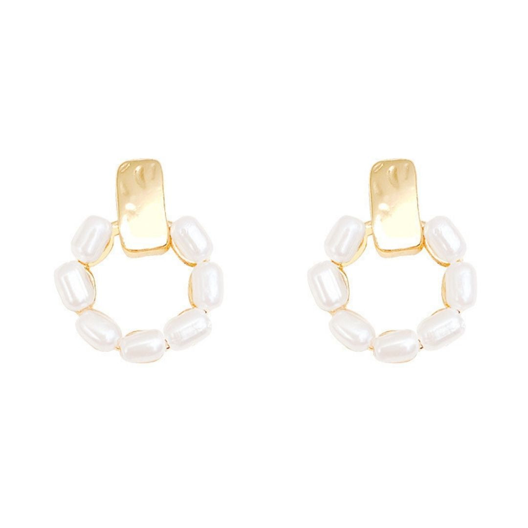 Gilded Seed Pearls Earrings