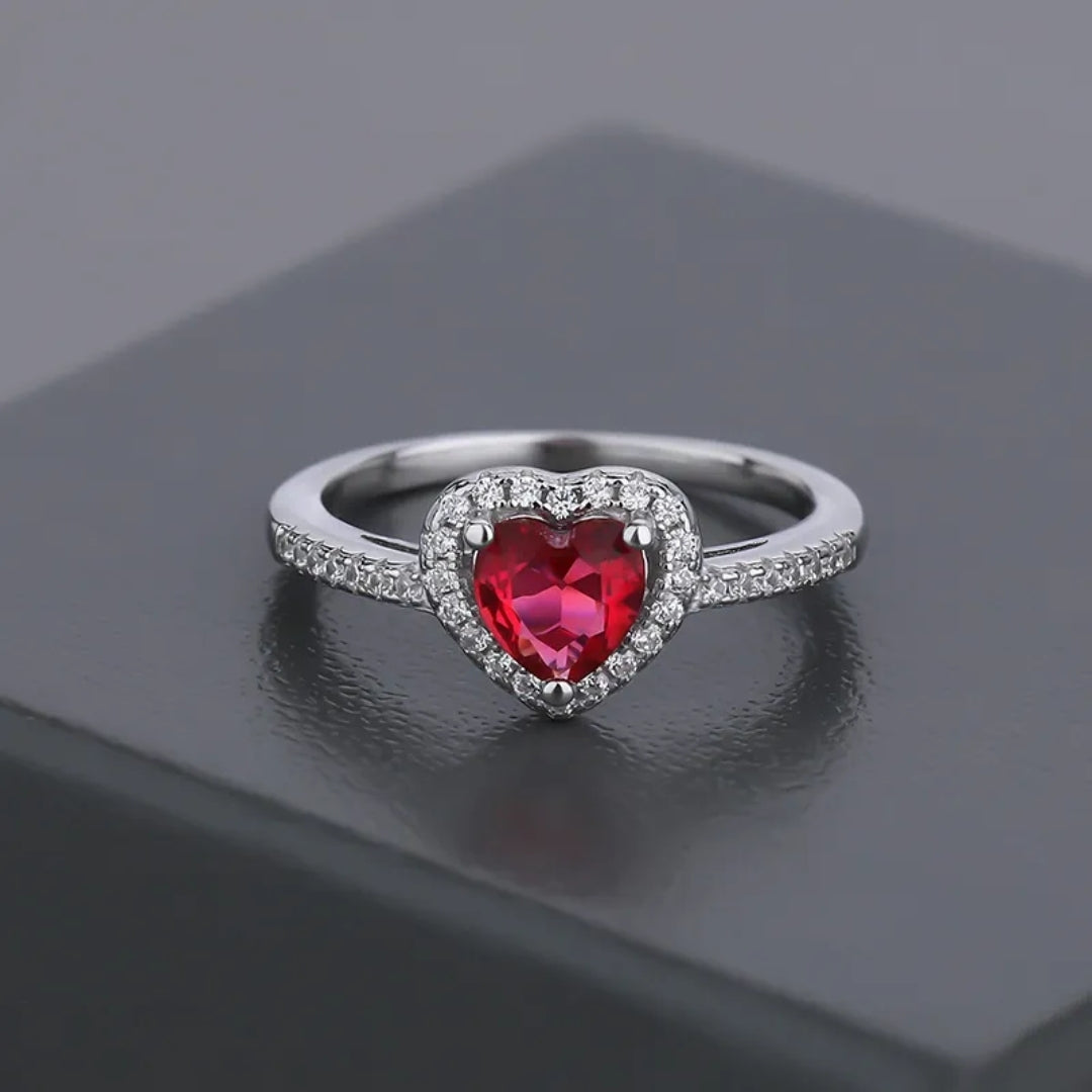 Regal Ruby Heart Ring