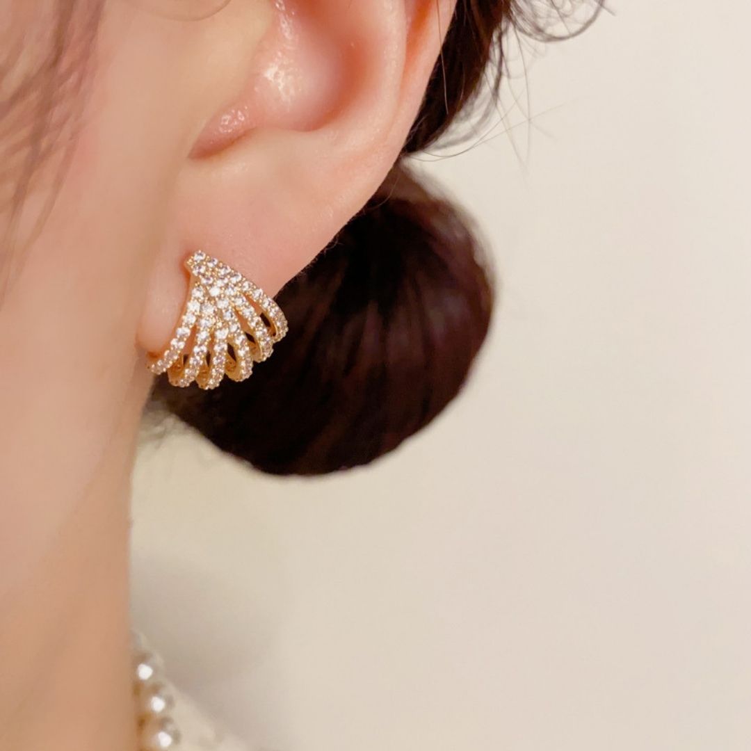 Gilded  Stardust Shell Earrings
