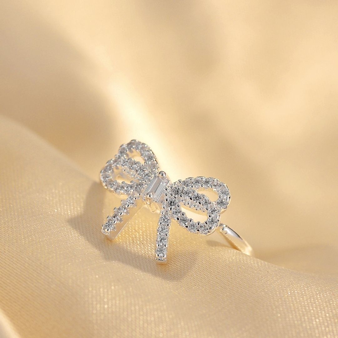 Silver Bow Knot Ring