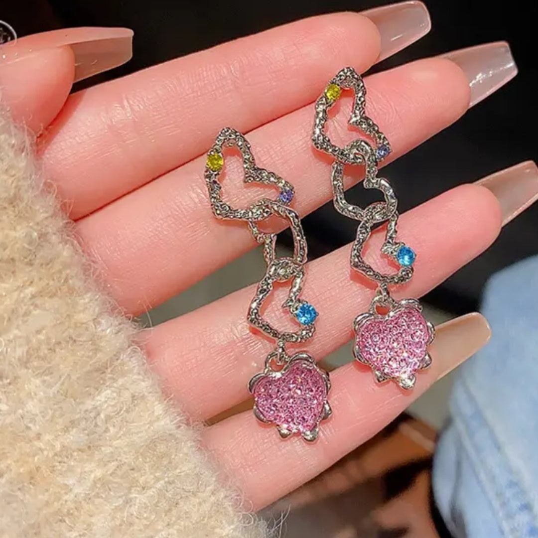 Chic Heart Trio Earrings