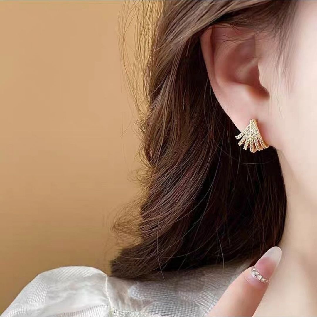 Gilded  Stardust Shell Earrings