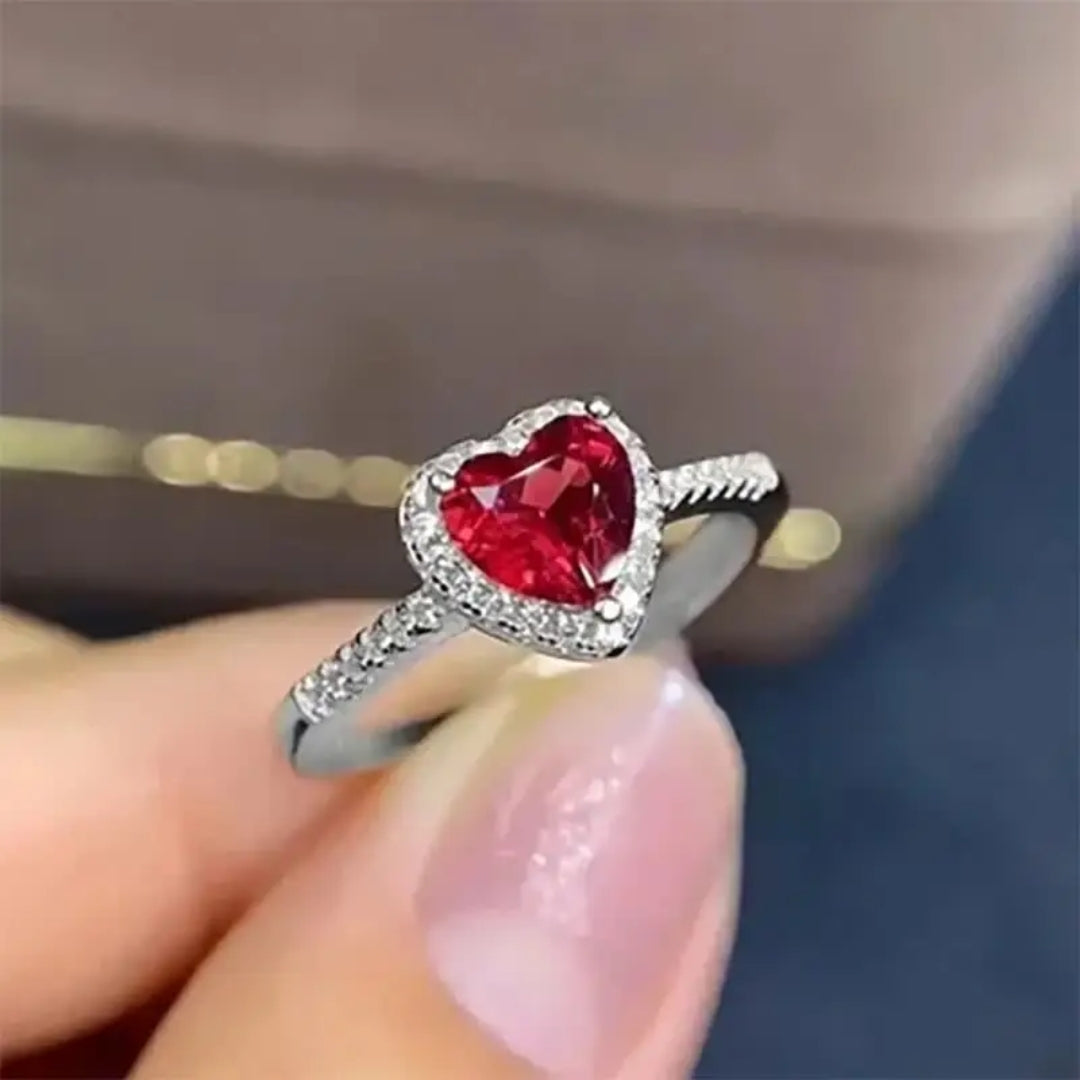 Regal Ruby Heart Ring