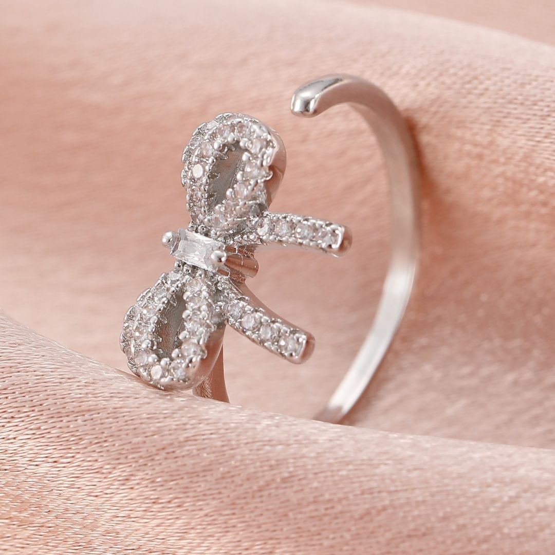 Silver Bow Knot Ring