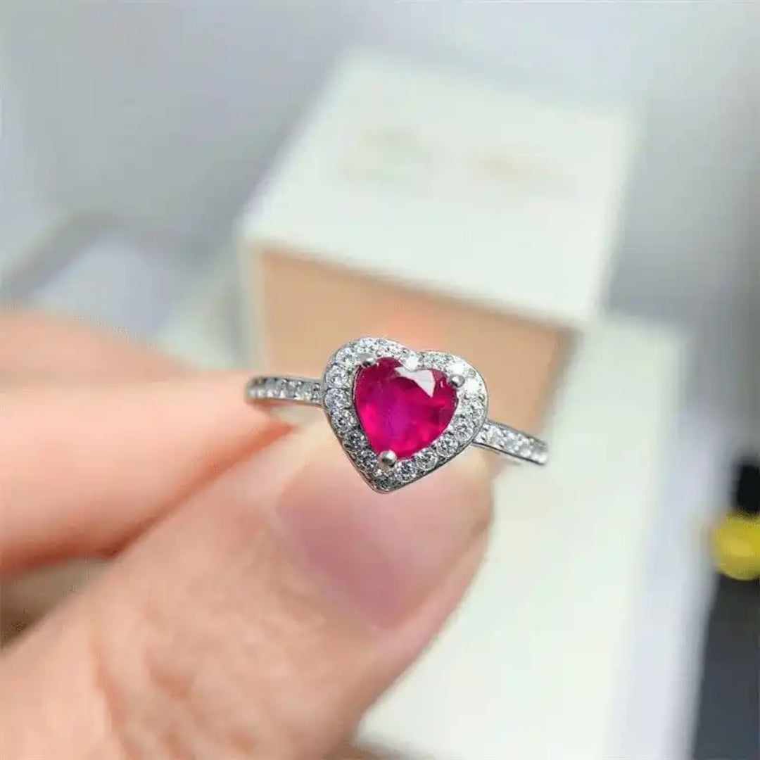 Regal Ruby Heart Ring