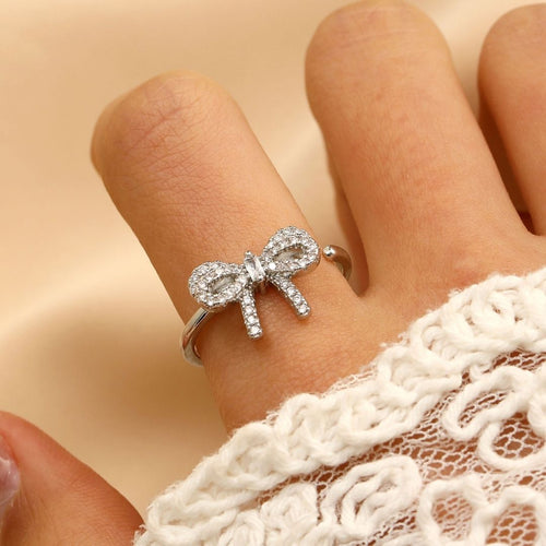 Silver Bow Knot Ring