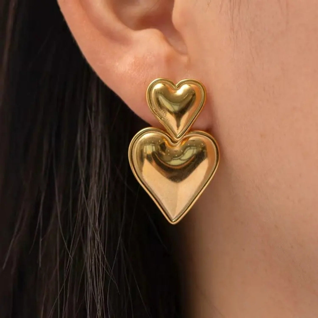 Golden Heart Earrings