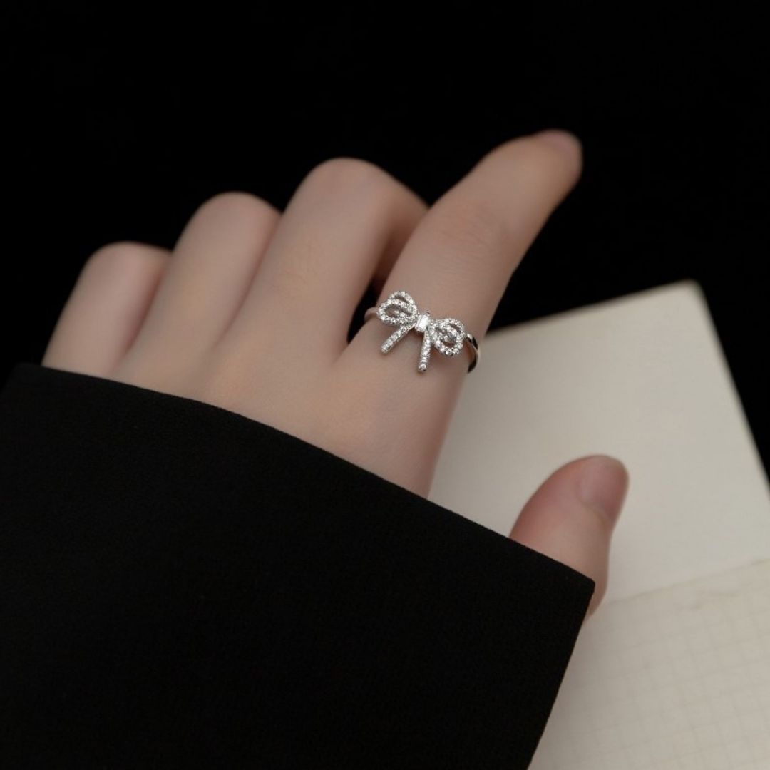 Silver Bow Knot Ring