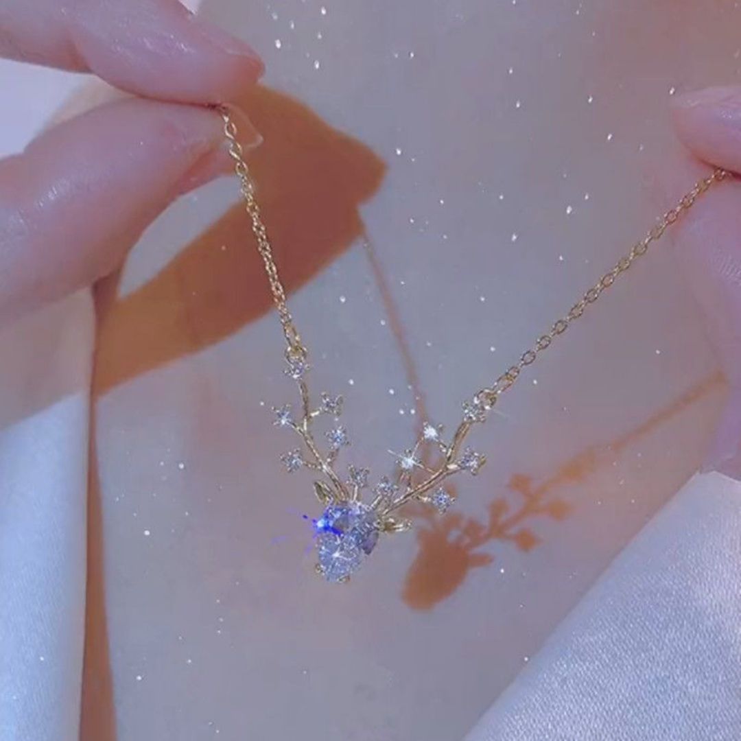 Crystal Reindeer Necklace