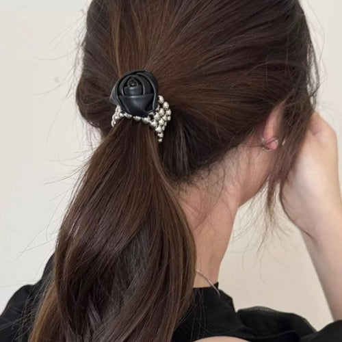 Black Rose Hair Tie