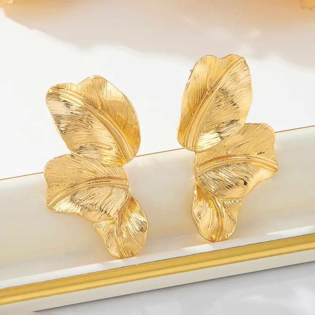 Golden Foliage Earring